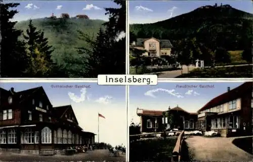 Ak Brotterode Trusetal in Thüringen, Inselsberg, Gothaischer und Preußischer Gasthof