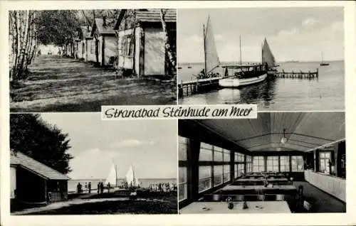 Ak Steinhude Wunstorf in Niedersachsen, Strandbad, Meer, Terrassenkaffee