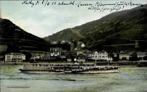 Ak Assmannshausen Rüdesheim am Rhein, Salondampfer
