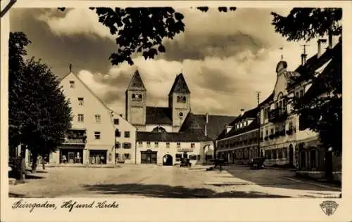 Ak Steingaden in Oberbayern, Hof, Kirche