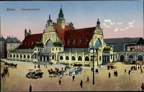 Ak Essen im Ruhrgebiet, Hauptbahnhof, Außenansicht