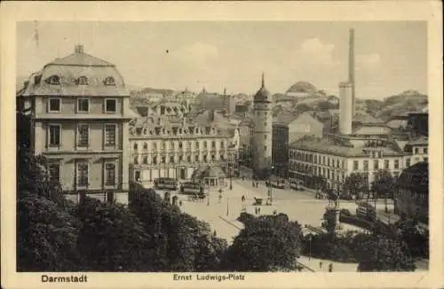 Ak Darmstadt in Hessen, Ernst-Ludwigs-Platz