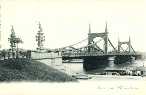 Ak Mannheim in Baden, Brücke