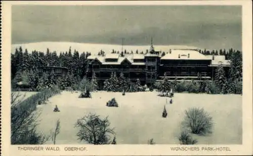 Ak Oberhof im Thüringer Wald, Wünschers Park-Hotel, Winter