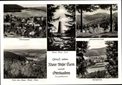 Ak Oberhunden Kirchhundem, Rhein Weser Turm, Adolfsburg