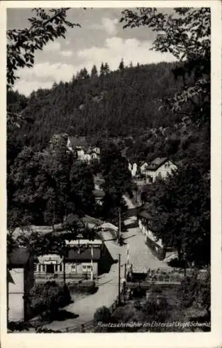 Ak Rentzschmühle Pöhl im Elstertal, Blick zum Ort, Wälder