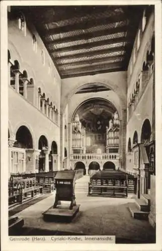 Ak Gernrode Quedlinburg im Harz, Inneres der Cyriaki Kirche