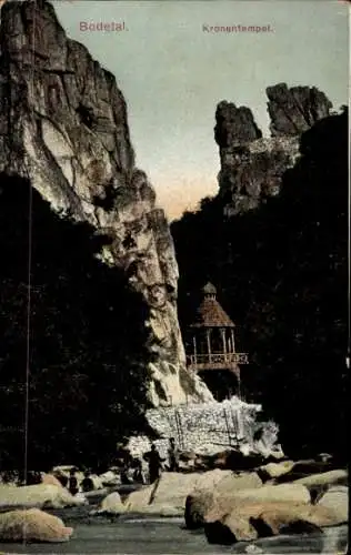 Ak Thale im Harz, Bodetal, Kronentempel