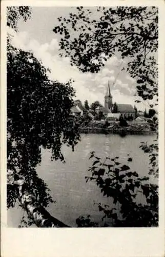 Ak Güntersberge Harzgerode am Harz, Teilansicht, Teichblick, Kirche