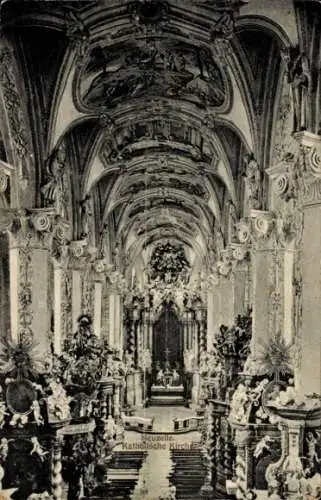 Ak Neuzelle in Brandenburg, katholische Kirche, Innenraum