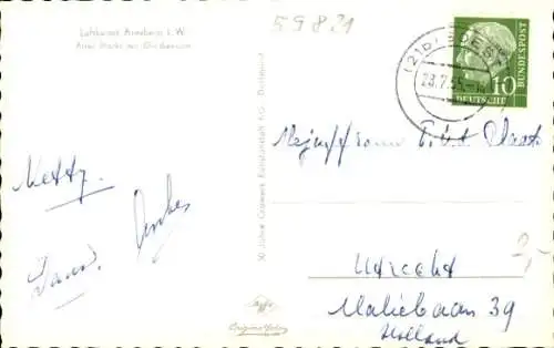 Ak Arnsberg, Alter Markt, Glockentum, Gasthof zur Krim