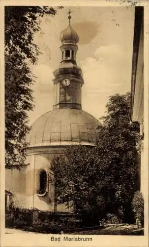 Ak Mariabrunn Röhrmoos in Oberbayern, Kirche, Turmuhr