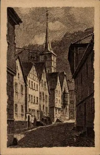 Künstler Ak Klingenberg am Main Unterfranken, Lindenstraße