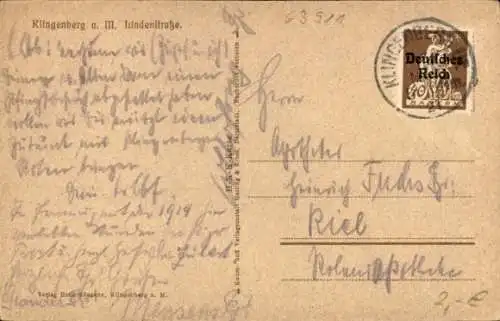 Künstler Ak Klingenberg am Main Unterfranken, Lindenstraße