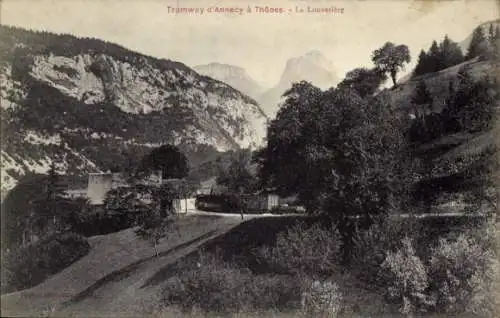 Ak Annecy Haute Savoie, Tramway a Thones, La Louvetiere