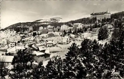 Ak Font Romeu Odeillo Via Pyrénées Orientales, Gesamtansicht, Schnee und Eis in der Sonne