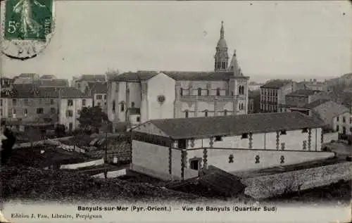 Ak Banyuls sur Mer Pyrénées-Orientales, Teilansicht, Südbezirk