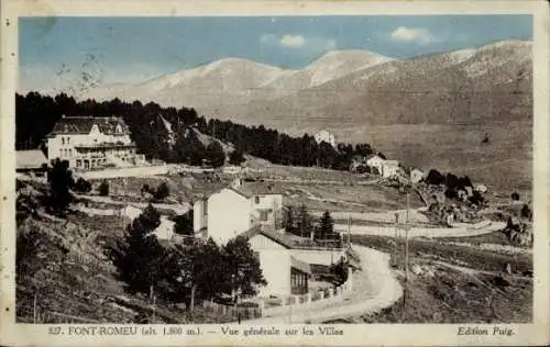 Ak Font Romeu Odeillo Via Pyrénées Orientales, Gesamtansicht der Villen