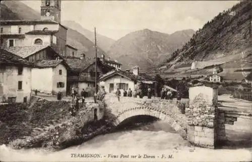 Ak Termignon Savoie, Vieux Pont sur le Doron