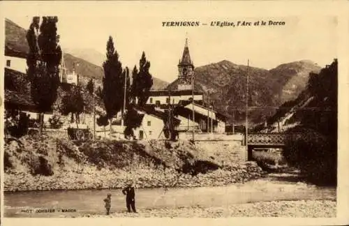 Ak Termignon Savoie, Kirche, l'Arc, le Doron