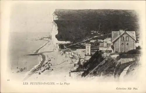 Ak Petites Dalles Seine Maritime, Strand