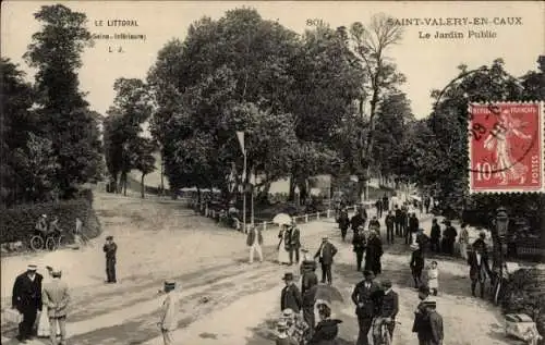 Ak Saint Valery en Caux Seine Maritime, Jardin Public