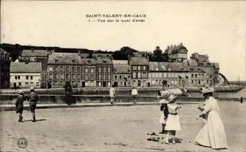 Ak Saint Valery en Caux Seine Maritime, Quai d'Aval, Häuser