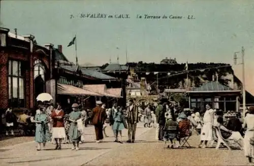 Ak Saint Valery en Caux Seine Maritime, Terrasse du Casino