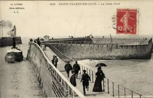 Ak Saint Valery en Caux Seine Maritime, La Jetée Nord