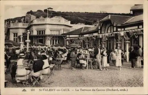 Ak Saint Valery en Caux Seine Maritime, Terrasse du Casino