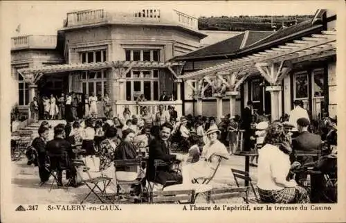 Ak Saint Valery en Caux Seine Maritime, Terrasse du Casino