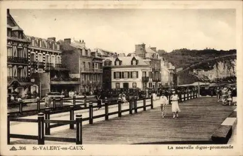 Ak Saint Valery en Caux Seine Maritime, Nouvelle digue promenade