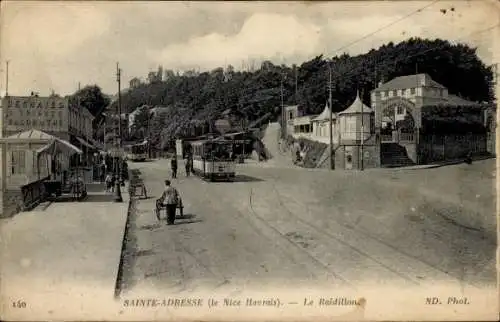 Ak Sainte Adresse Seine Maritime, Nice Havrais, Raidillon, Straßenbahn