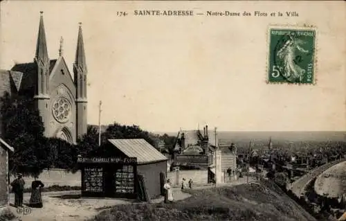 Ak Sainte Adresse Seine Maritime, Notre Dame des Flots, Panorama