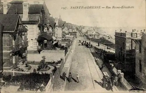 Ak Sainte Adresse Seine Maritime, Rue Reine Elisabeth