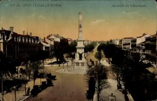 Ak Lisboa Lissabon Portugal, Avenida da Liberdade