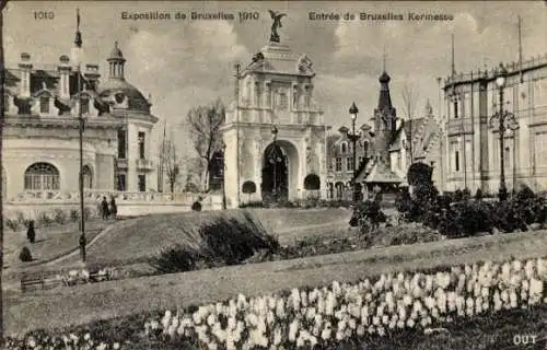 Ak Brüssel Brüssel, Ausstellung 1910, Eingang zur Brüsseler Messe