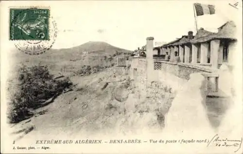 Ak Béni Abbès Algerien, Blick auf einen französischen Posten im extrem Süden