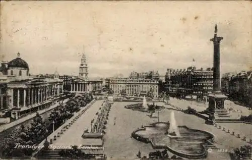 Ak London Stadt England, Trafalgar Square, Nelson Monument