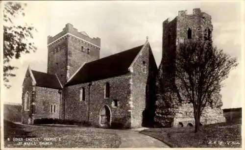 Ak Dover Kent England, Schloss, St. Mary's Kirche