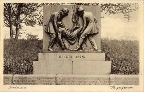 Ak Fredericia Dänemark, Krigergraven, Kriegerdenkmal 06. Juli 1849, H. v. Bissen