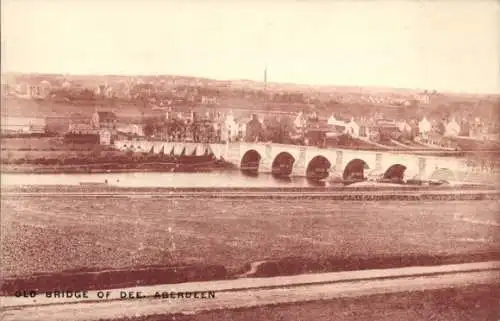 Ak Aberdeen Schottland, Alte Brücke von Dee