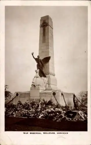 Ak Greenock Schottland, Kriegsdenkmal, Wellpark