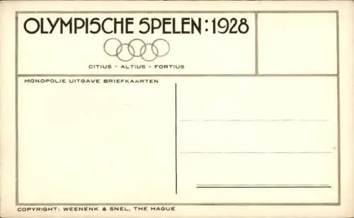 Ak Amsterdam, Olympische Spiele 1928, Fußballspiel Italien Ägypten