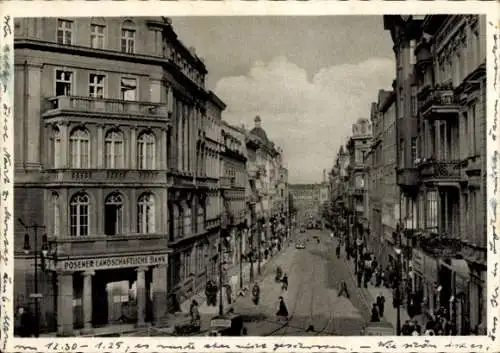 Ak Poznań Posen, Berliner Straße, Posener Landwirtschaftliche Bank