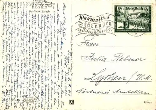 Ak Poznań Posen, Berliner Straße, Posener Landwirtschaftliche Bank