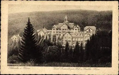 Ak Schierke Wernigerode am Harz, Hotel Barenberger Hof und Goethe-Haus