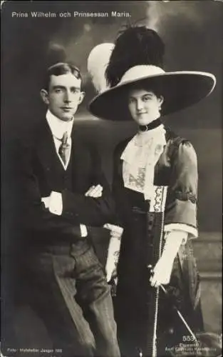 Ak Prinz Wilhelm und Prinzessin Maria von Schweden