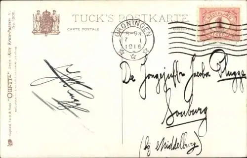 Ak Käthe Kruse Puppe, Papierhut