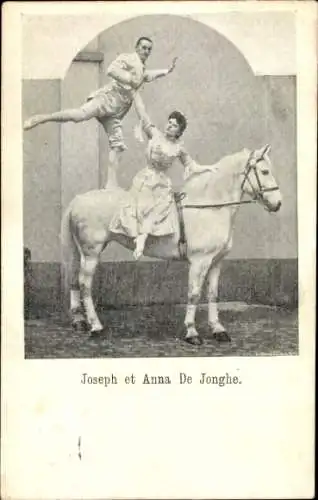 Ak Joseph und Anna De Jonghe, Pferdeartisten